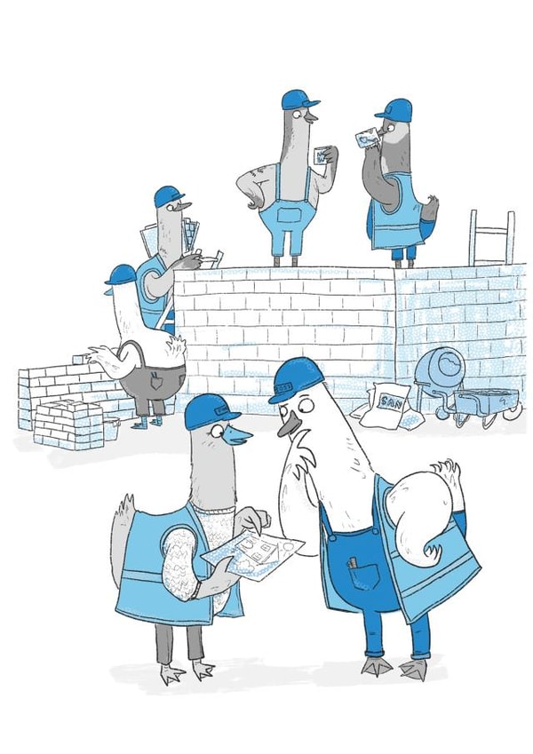 Six Geese a Laying (Bricks!) 12 Days of Christmas Card created by Chloe illustrates