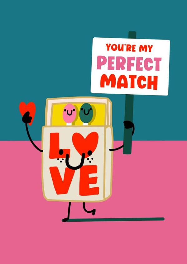 Cute Valentine Card for the love of your life.
Perfect Match created by NICHOLA COWDERY ILLUSTRATIONS
