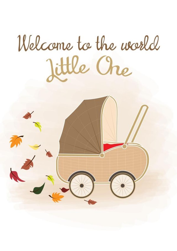 Cute Minimalistic new baby welcome to the world card neutral colours created by @Art_by_Pruthvi