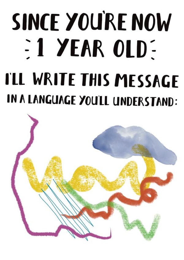 Funny Birthday Card For 1 Year Olds created by Jimmy Doodle