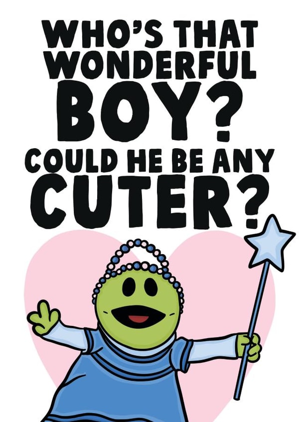 Funny Nanalan Valentines Card - Who's That Wonderful Boy? created by Studio Doodles