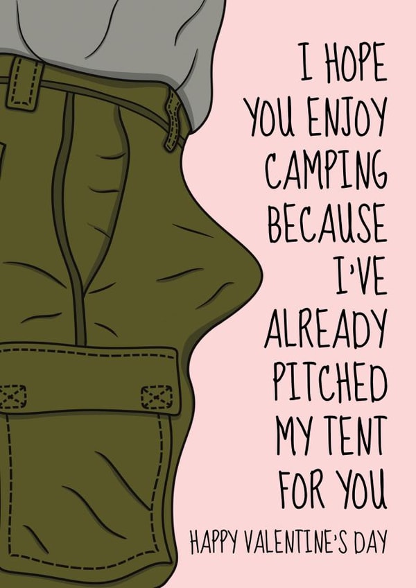 Rude Valentine's Day Card - Camping Tent Pitching created by @Cupsie's Creations
