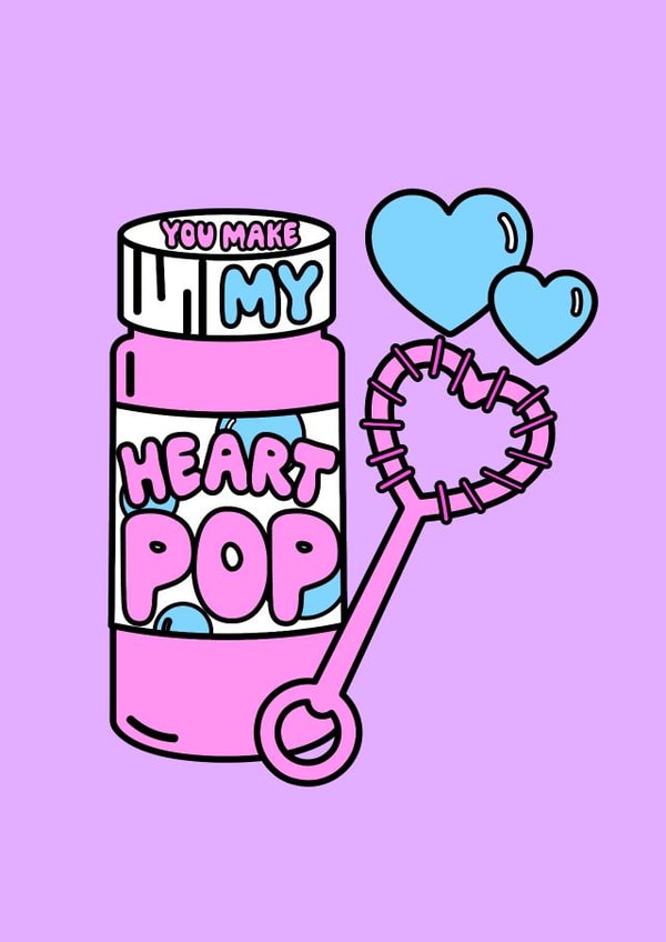 Cute Valentines card - Bubbles - Make my Heart Pop created by @sophie robbens