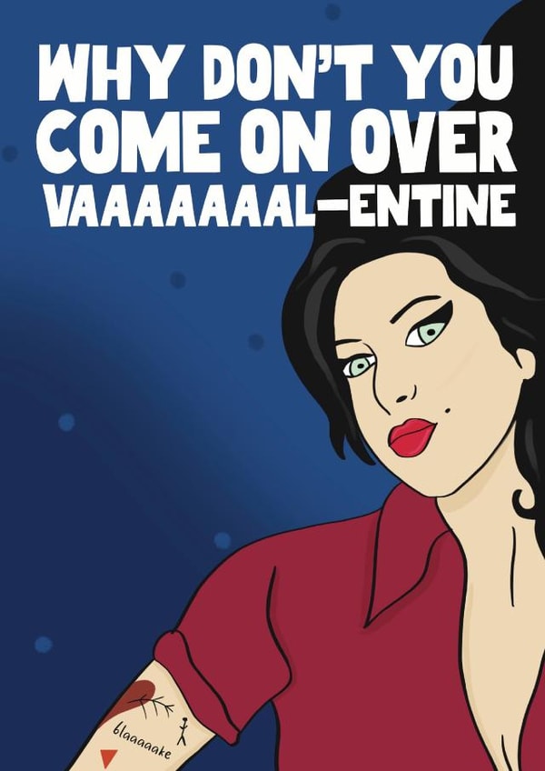 Amy Winehouse Valentine's Day card - Valerie Pun created by Pickled Prints
