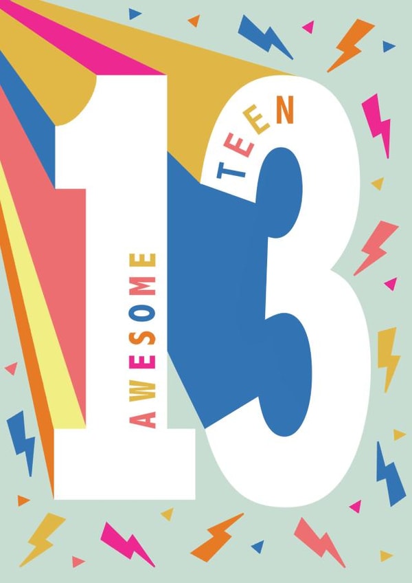 Classic Birthday Card - 13th - Awesome Teen created by Ally Marie Illustration