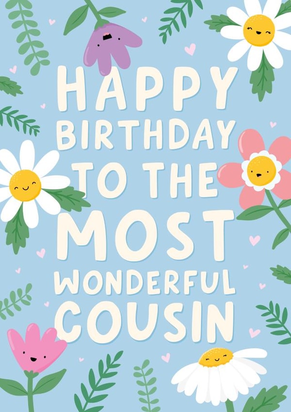 Heartfelt Birthday Card - Most Wonderful Cousin created by Macie Dot Doodles