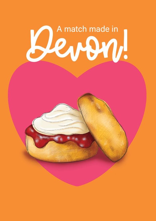 Cute Valentine's Day card - Match made in Devon - Devon Scone created by Tigerlilly