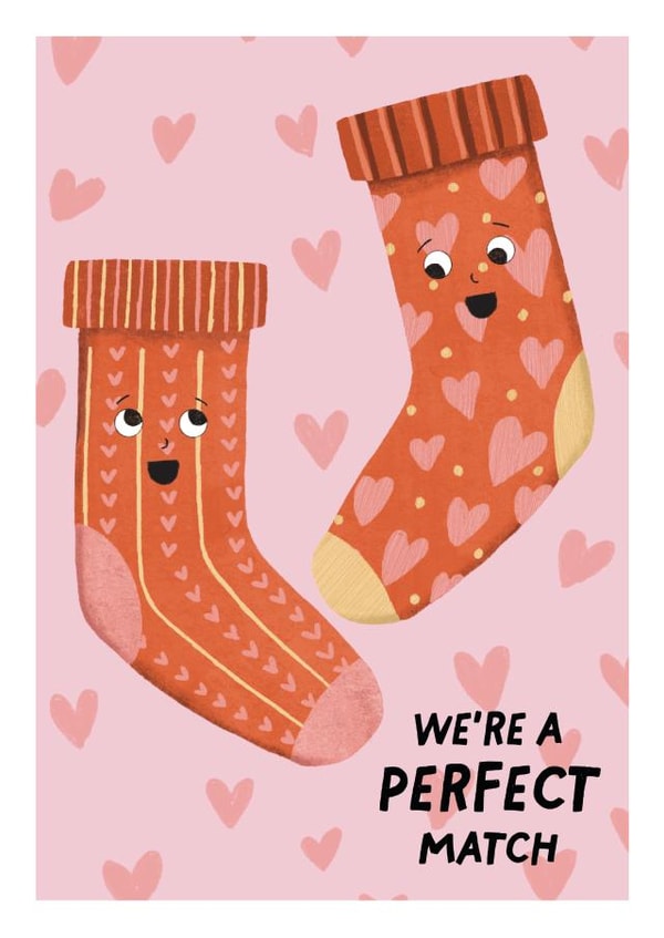 Cute Valentines day - We're a Perfect Match! created by Becks Illustrates