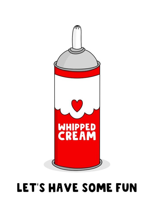 Naughty Valentines Card - Whipped Cream created by The Blunt Badger