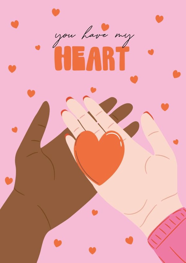 Romantic Illustrated Valentines Card - You have my Heart created by Essentially Nomadic Designs