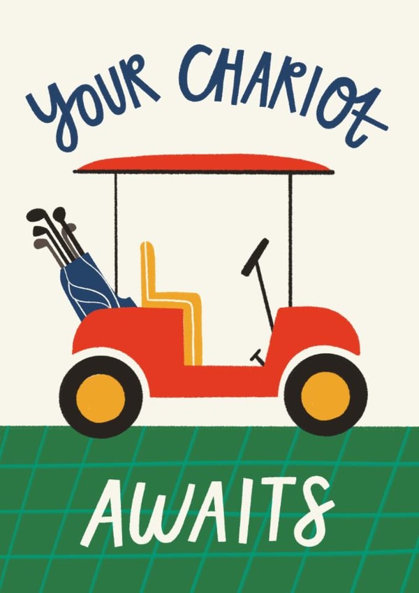 Funny Retirement Card - Golf Buggy - Chariot created by AbiGoLucky