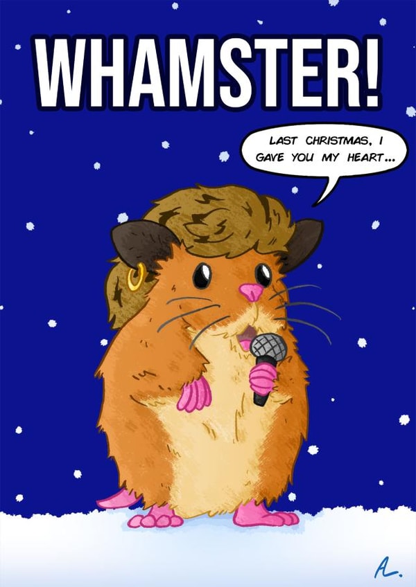 Whamster! - George Michael Christmas Card! created by Hillside Comics