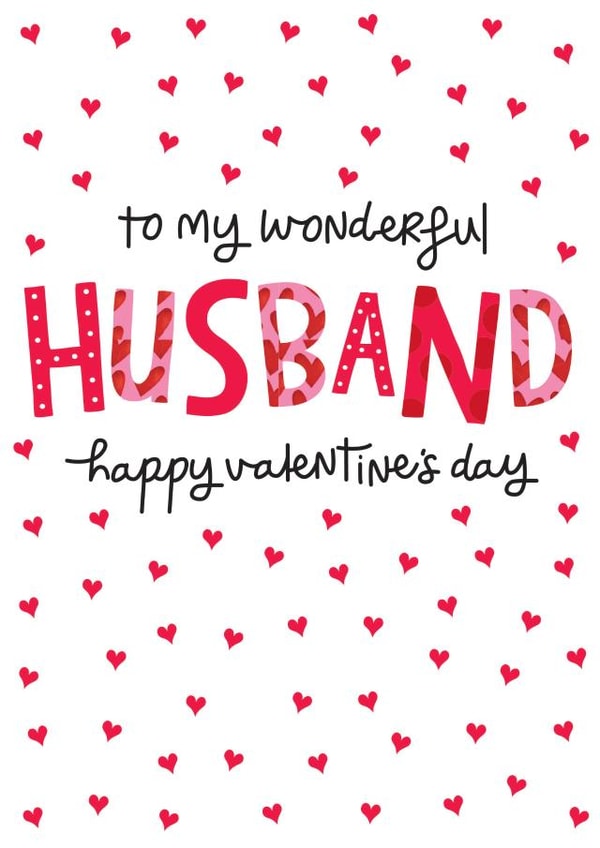 Classic Valentines Card - Wonderful Husband created by The Boy and the Bear