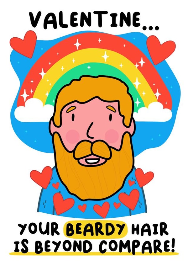 Cute Valentines Card - Beardy - blonde created by Alex Dato