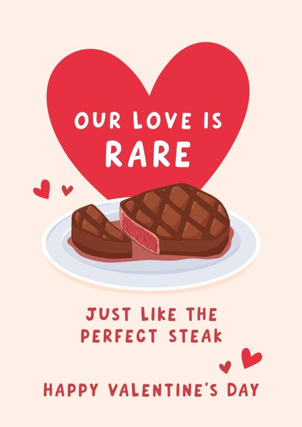 Cute Valentine's Card - Steak Pun created by Fliss Muir