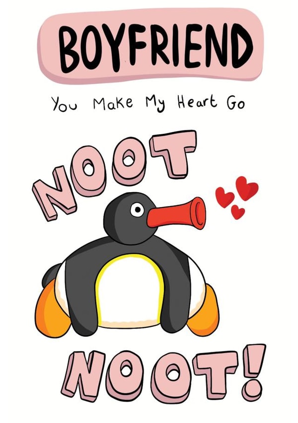 Cute Valentines Card - Pingu Noot Noot - Boyfriend created by Bishop, Please!