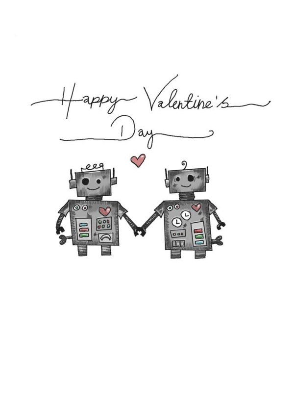 Cute Robot Valentine's Day Card // Nerdy Love Card // Robot love card created by Aweirdandwonderful🍄