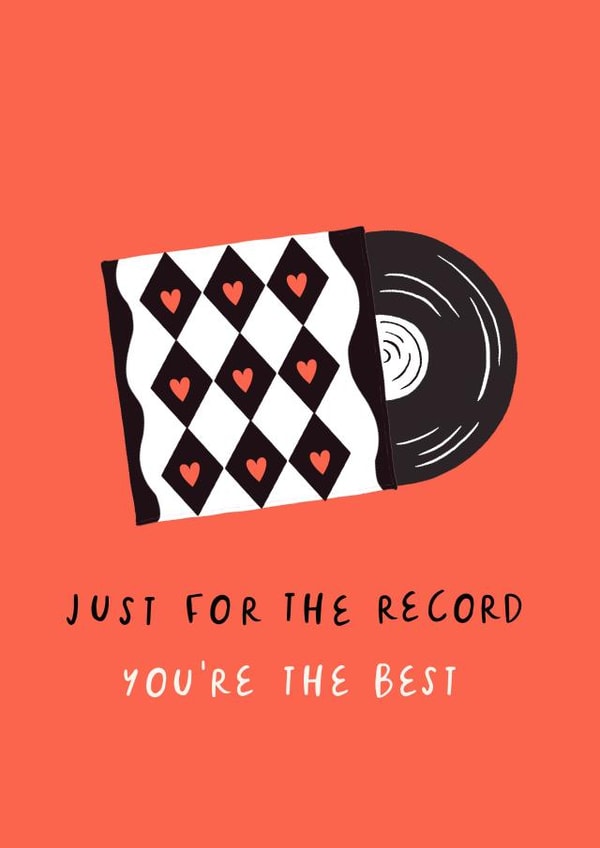 Cute Valentines Card - Vinyl - for the best music lover created by Duchess Plum