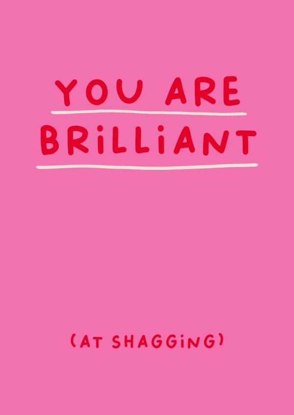 Funny Valentine's Card - You Are Brilliant (at shagging) created by Sarah Harding