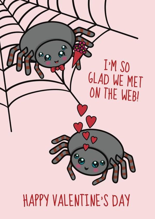Cute Valentine's Day Card - Online Dating - We Met On The Web created by @Cupsie's Creations