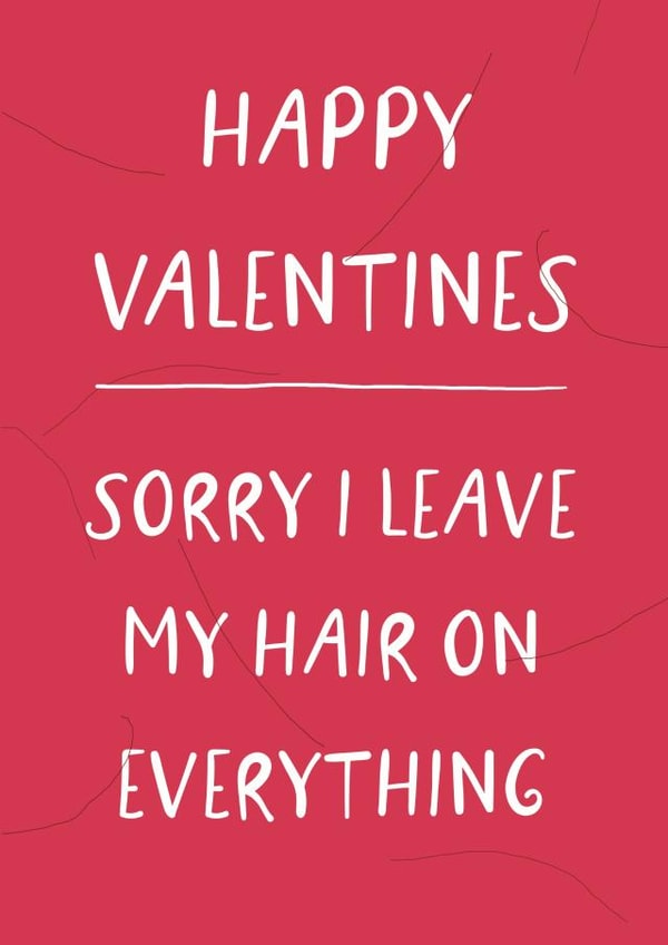 Cute Valentines Day card - From the Pet - Hairs on everything created by Pickled Prints