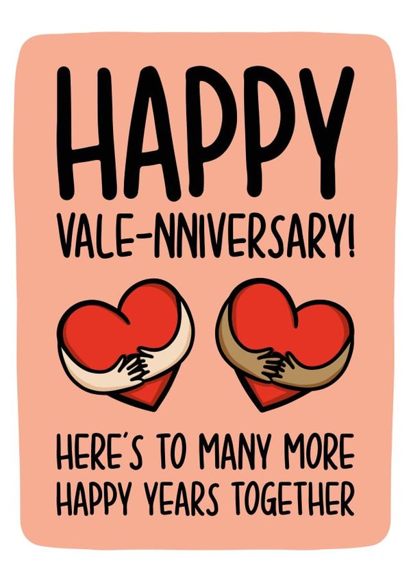 Valentines Anniversary Card - For couples who's anniversary is Valentines Day created by TeePee Creations