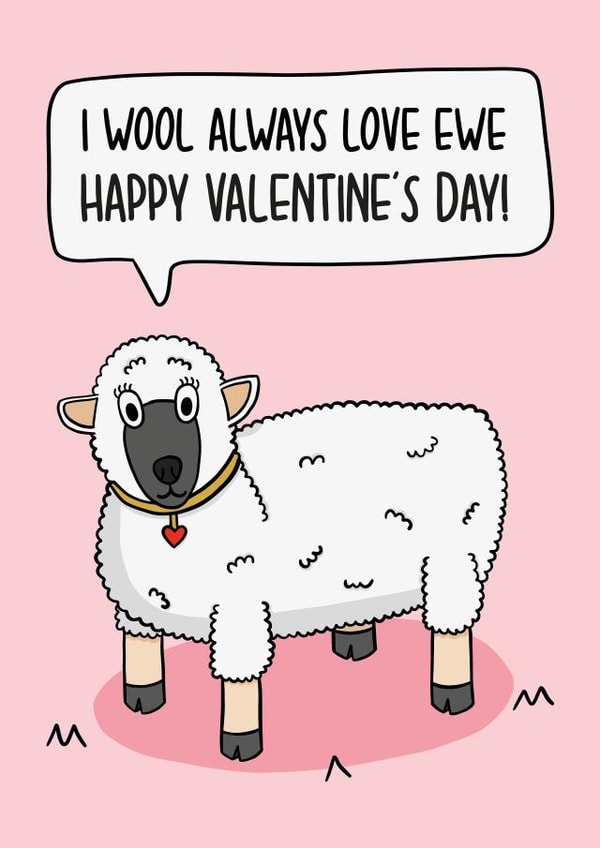 Cute Valentines Day Card - Sheep Card - I Love Ewe created by TeePee Creations