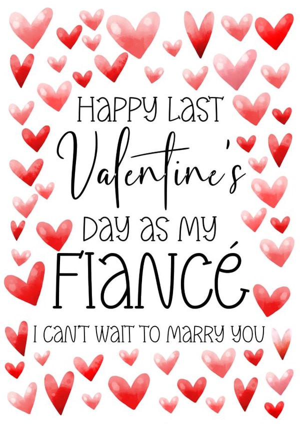 Cute Valentine's Day card - for your Fiancé - I can't wait to Marry You created by Louise Potton Designs