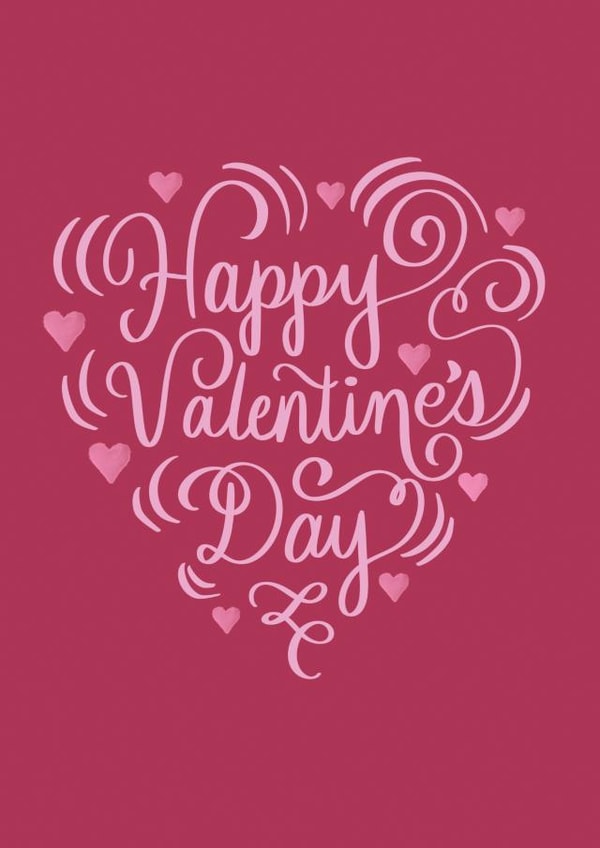 Traditional Pretty Valentine's Day card - Heart Typography created by Angelicabydesign
