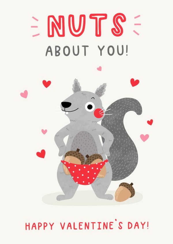 Nuts About you - Valentine's Day - Squirrel created by Jess Moorhouse