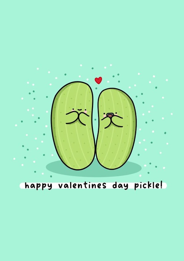Cute Valentines Day card - pickle pun created by Rosalie Perl