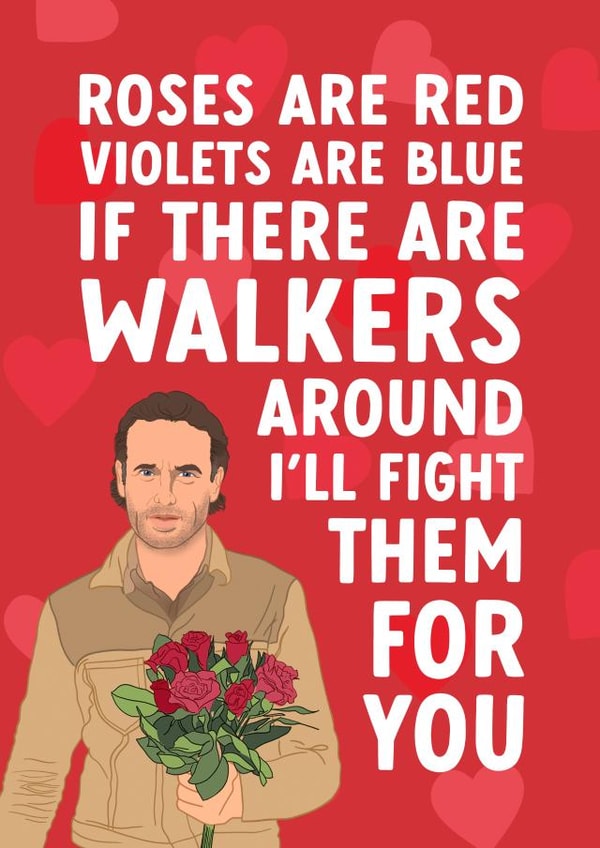 Funny Valentine's Day Card - The Walking Dead created by The Cake Thief
