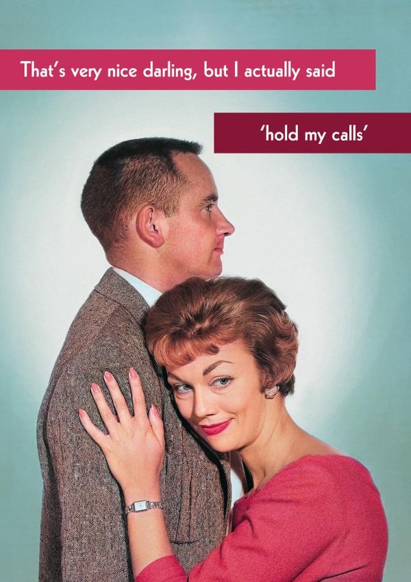 Funny Valentine's card - Retro - Hold My Calls created by Quitting Hollywood