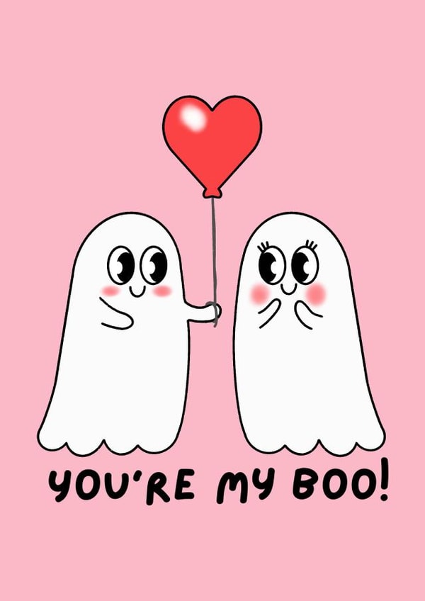 Cute Valentines Card - You're my Boo - Ghosts created by By Emma Dearling