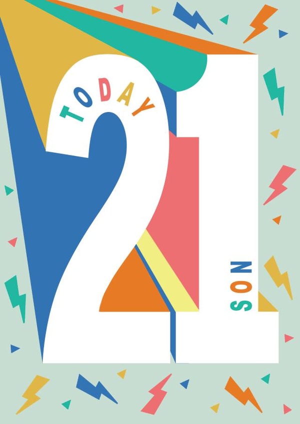 Modern Birthday Card - 21 Toady - Son created by Ally Marie Illustration