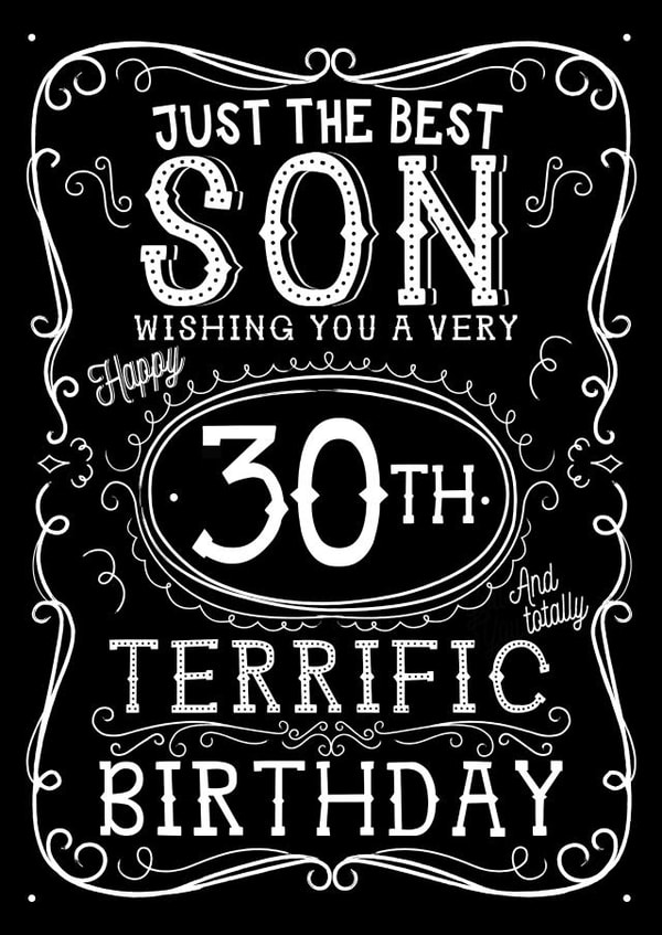 Jack Daniels Whiskey Birthday Card - Son - 30th created by la la la Designs