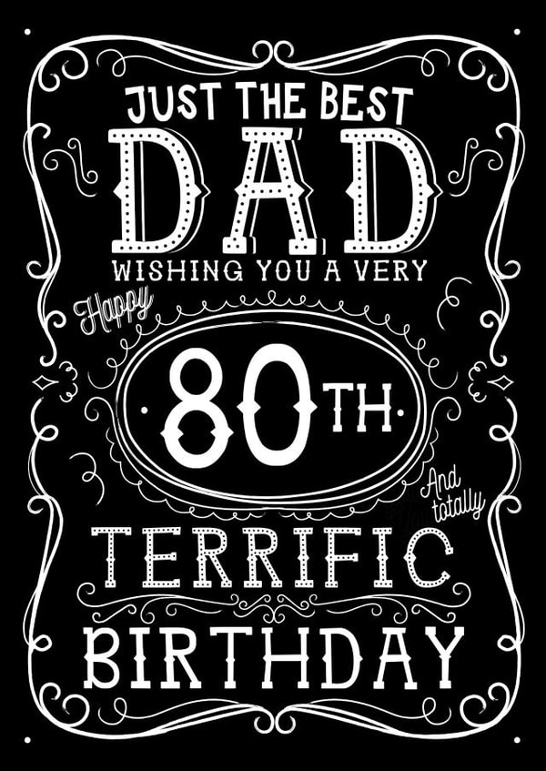 Jack Daniels Whiskey Birthday Card - Dad - 80th created by la la la Designs