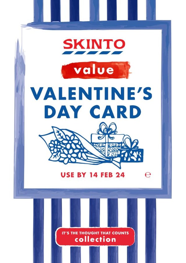 Skinto Value Valentines Day Card - Funny It's the Thought That Counts Collection created by Mrs Best Paper Co.