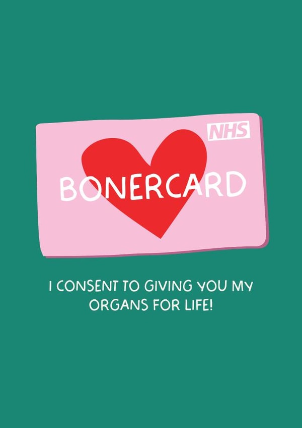 Funny NHS BonerCard Valentines Day Card - Perfect for your significant other. created by Puns and Needles