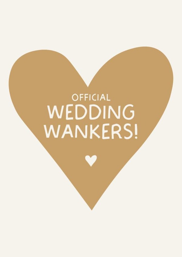 Funny 'Official Wedding Wankers' Wedding Card - Rude Wedding Card created by Puns and Needles