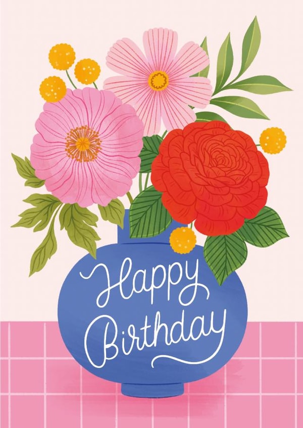 Pretty Flower Birthday Card - For Her - Happy Birthday created by Ricicle Cards