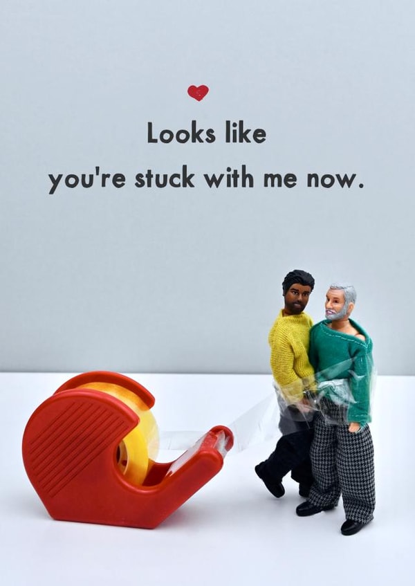 Funny Valentines Card - Celotape - Stuck with me created by Bold & Bright Cards