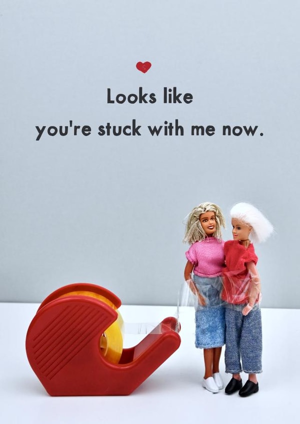 Funny Valentines Card - Stuck with me - Celotape created by Bold & Bright Cards