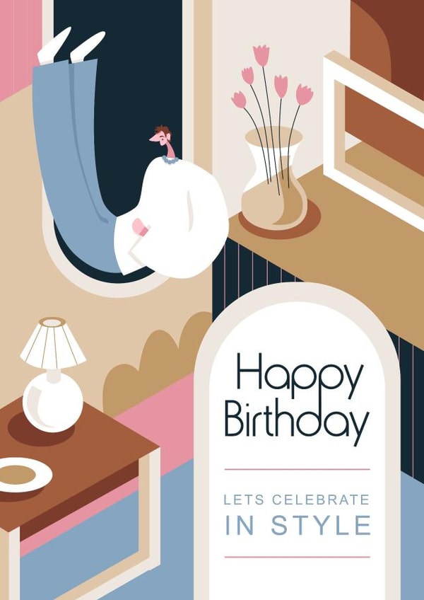 Harry's House Party: A Harry Styles Birthday Celebration Card created by ERW design