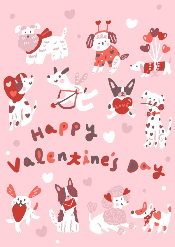 Cute Valentine's card - Cupid Dogs created by Miss NoProblem
