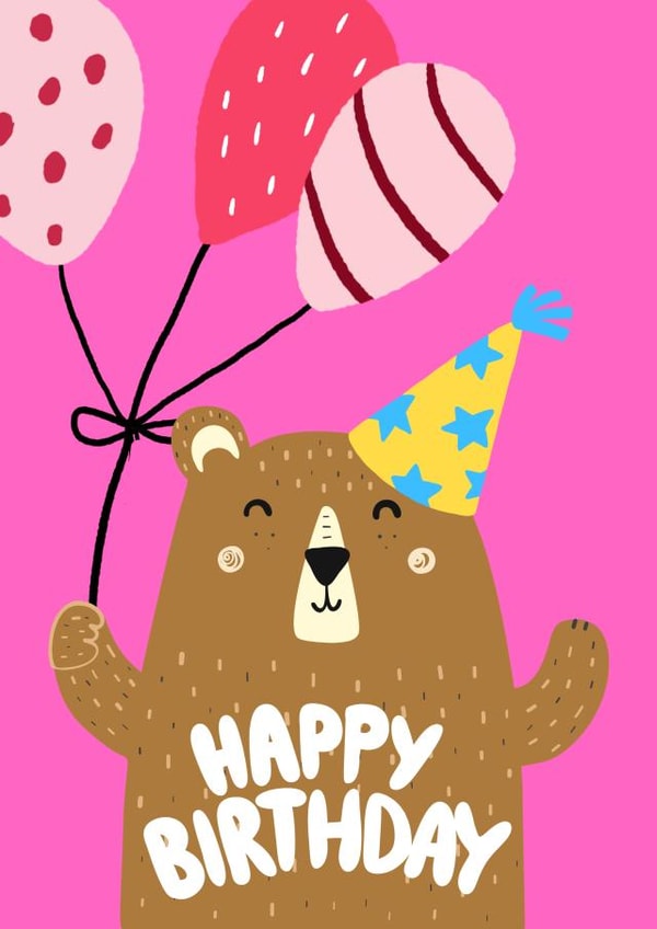 Cute Birthday Card - Party Bear created by Krafty Kitsune