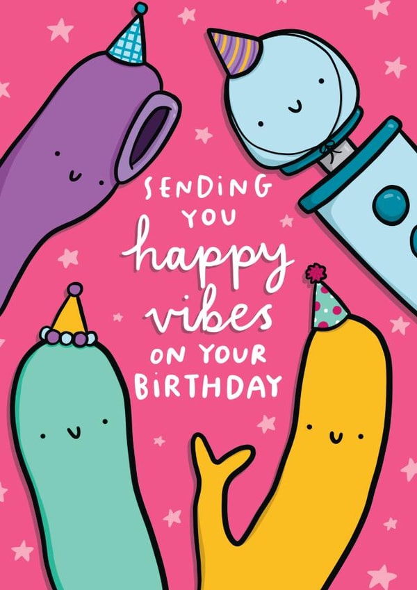 Funny Birthday Card - Happy Vibes - For Best Friend created by Arrow Gift Co