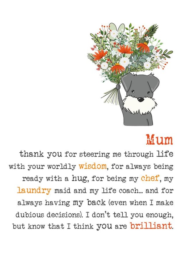 Heartfelt Mother's Day Card - thank you for steering me through life created by Dandelion Stationery