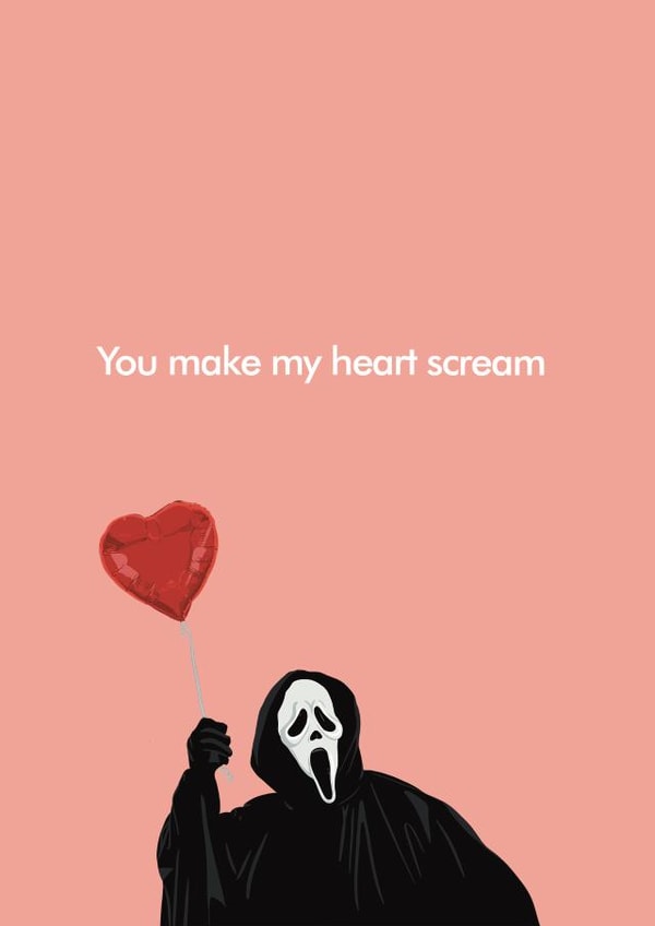 Scream Horror Film Love Card - You Make My Heart Scream created by Bonne Nouvelle