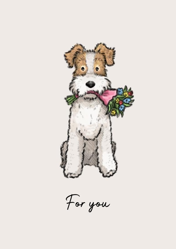 Cute Fox Terrier Dog Card - For You created by Elspeth Rose